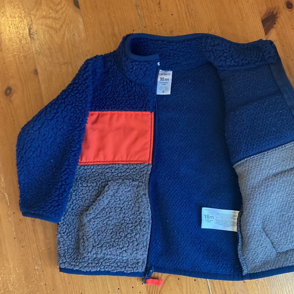 Bundle of 2 - Carters winter fleece zip up coat and vest size 18